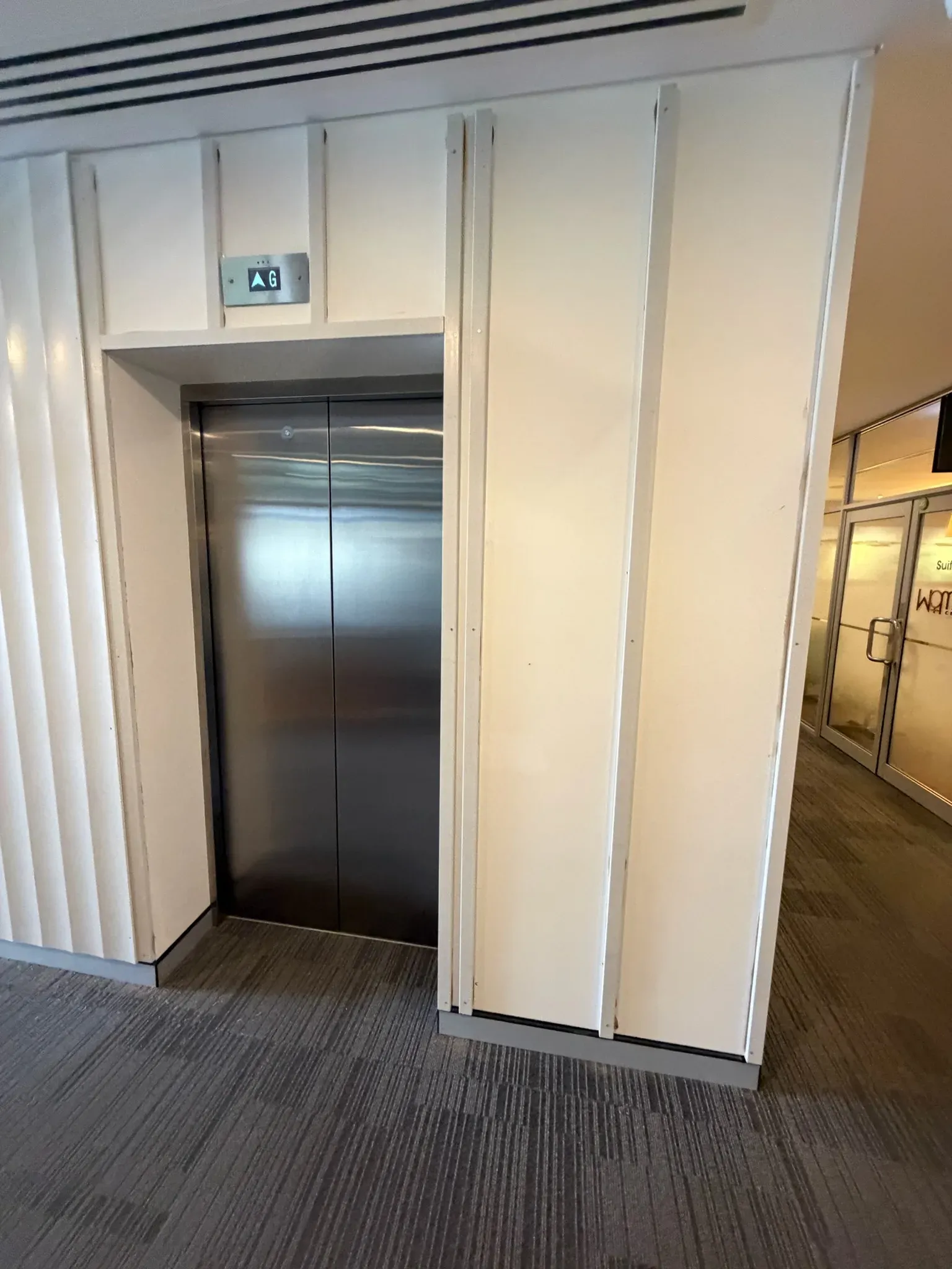 McCourt St Lobby Refurb, panels installed