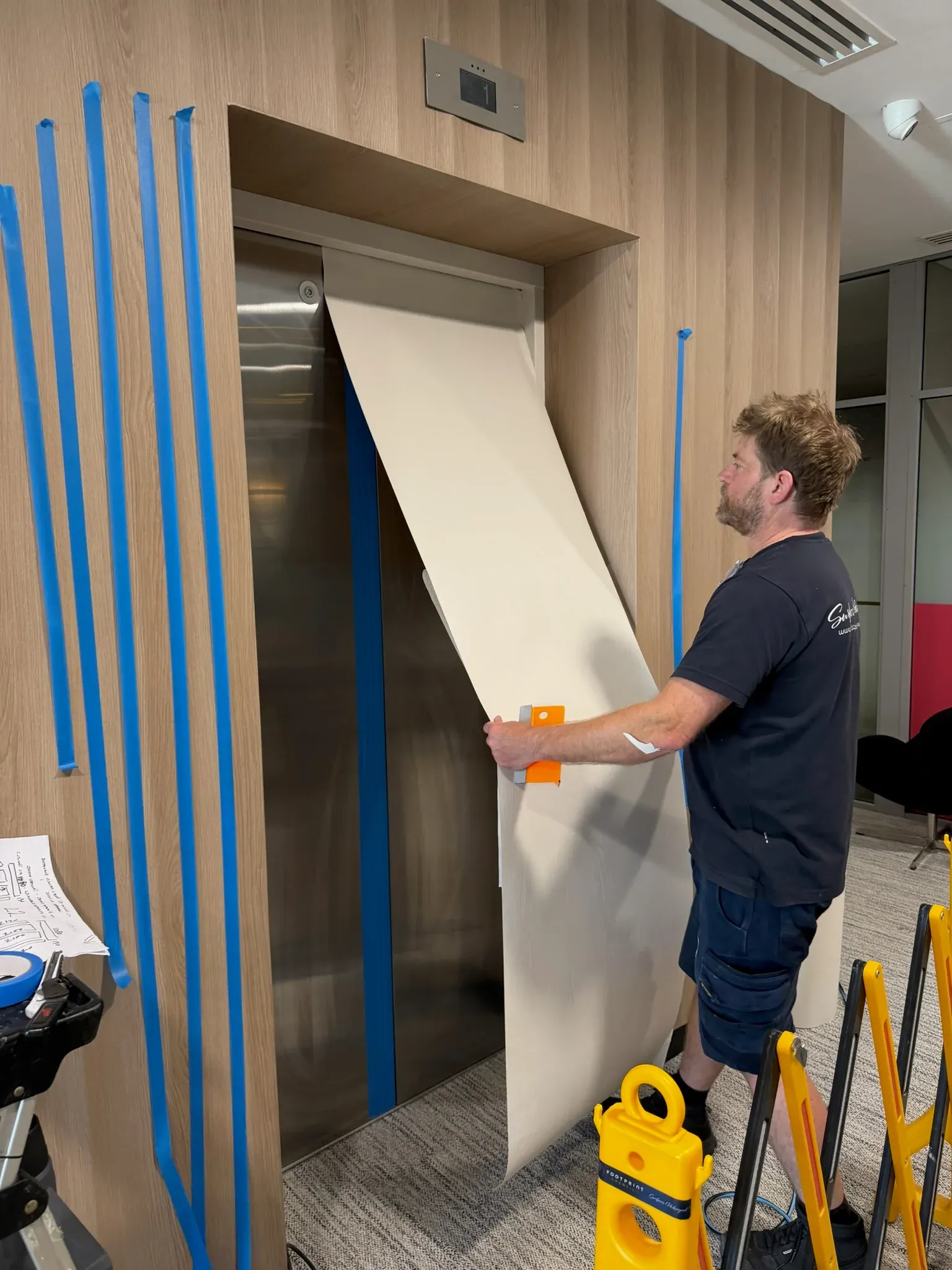 McCourt St Lobby Refurb, install team