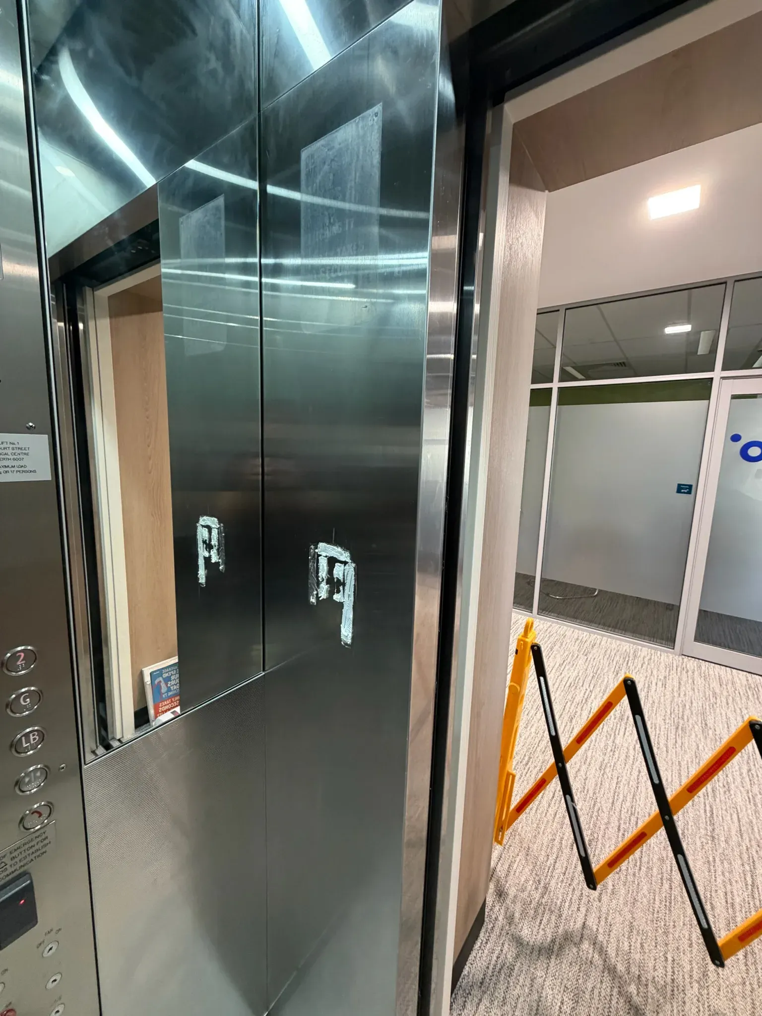 Lift cabin, before
